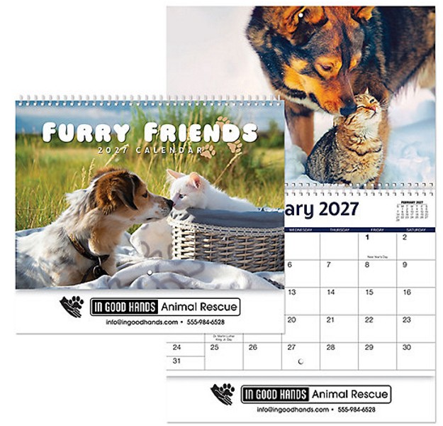 Furry Friends Spiral Wall Calendar