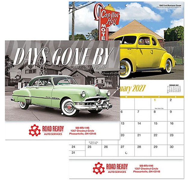 Days Gone By Wall Calendar Stapled