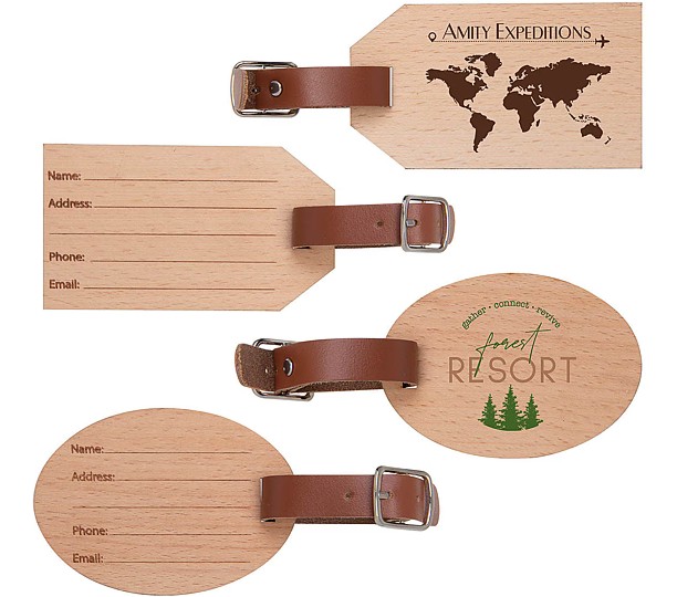 Wood Luggage Tag