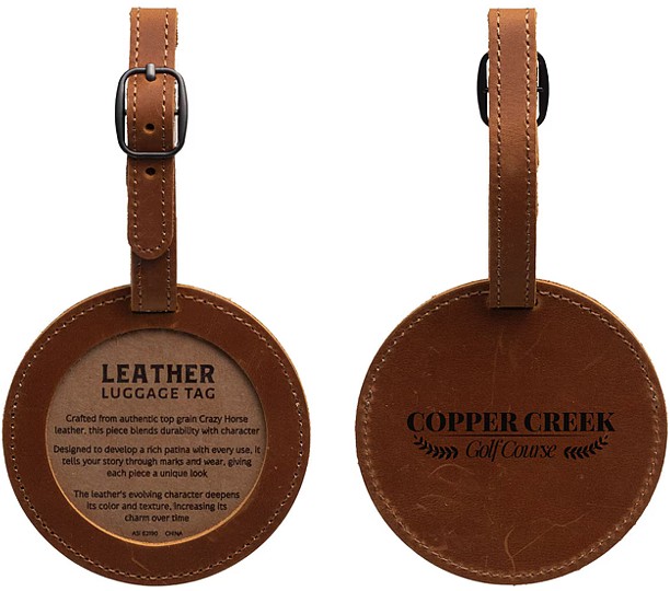 Round Leather Luggage Tag